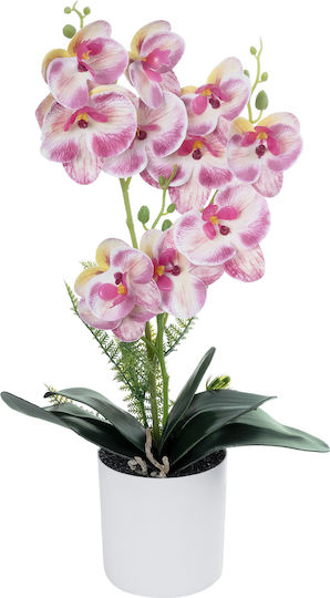 Globostar Orhidee Roz Artificială de Grădină 21077 Plantă Decorativă Orhidee Roz H45cm