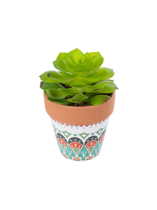 Изкуствени градински суккуленти Echeveria 21049 от Globostar - декоративна плътна суккулентна растение с височина 14см