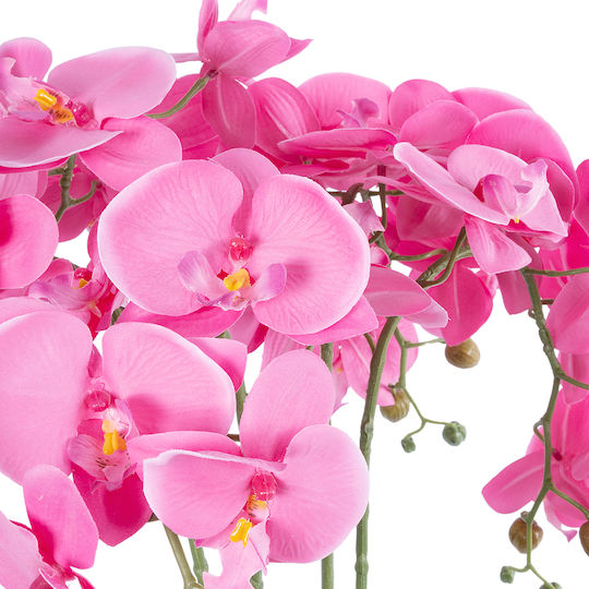Globostar künstlicher Gartenrosa-Orchidee 21124 Dekorpflanze Rosa-Orchidee H50cm