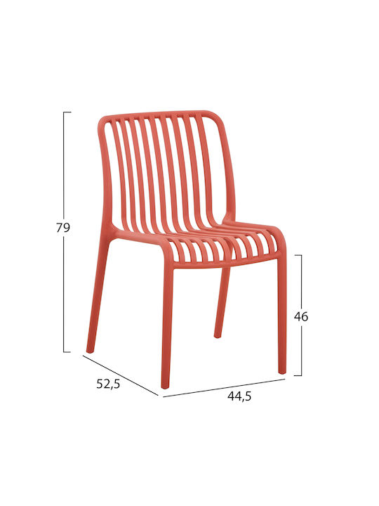 Catering-Stuhl Polypropylen Red 48x44x79εκ.