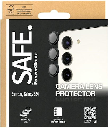 PanzerGlass Safe Kameraschutz Gehärtetes Glas Black für das Samsung Galaxy S24, S23, S23+