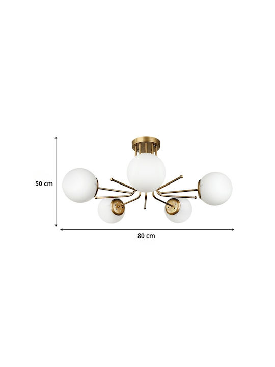 Megapap Ceiling Mount Light Gold with Socket E27
