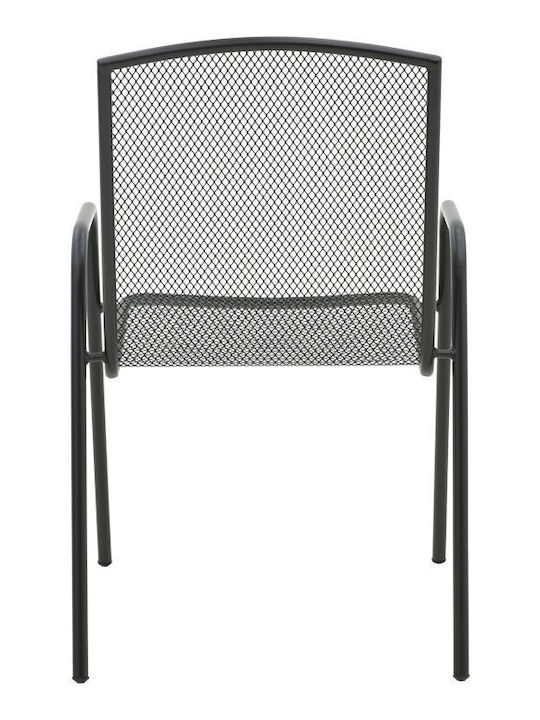 Outdoor-Stuhl Metallisch Pomedon Black Velvet-Black Metal 56x64x87εκ.