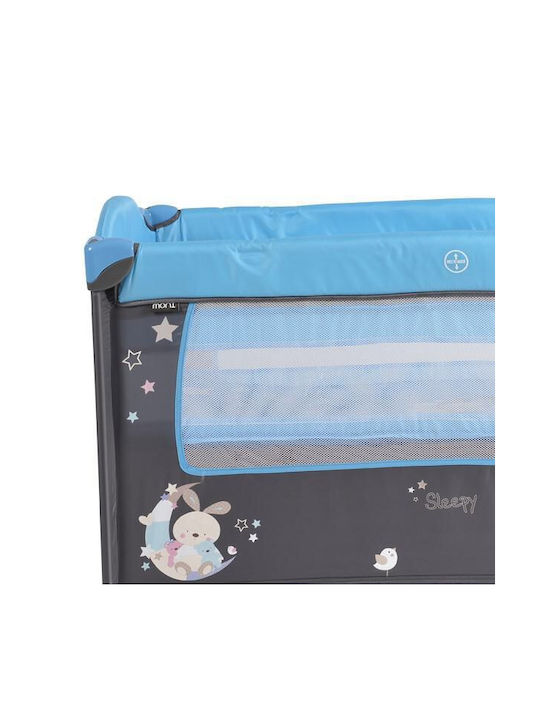 Moni Sleepy Playpen 2 Levels with Changing Table & Mattress Blue 120x60cm