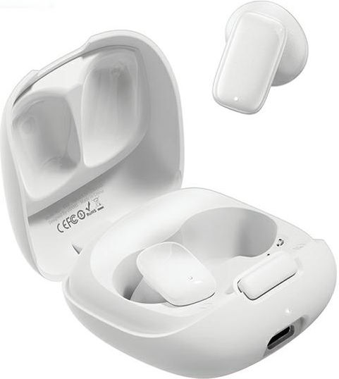 Usams ID25 Earbud Bluetooth хендсфри Слушалки с Кутийка за Зареждане Бял