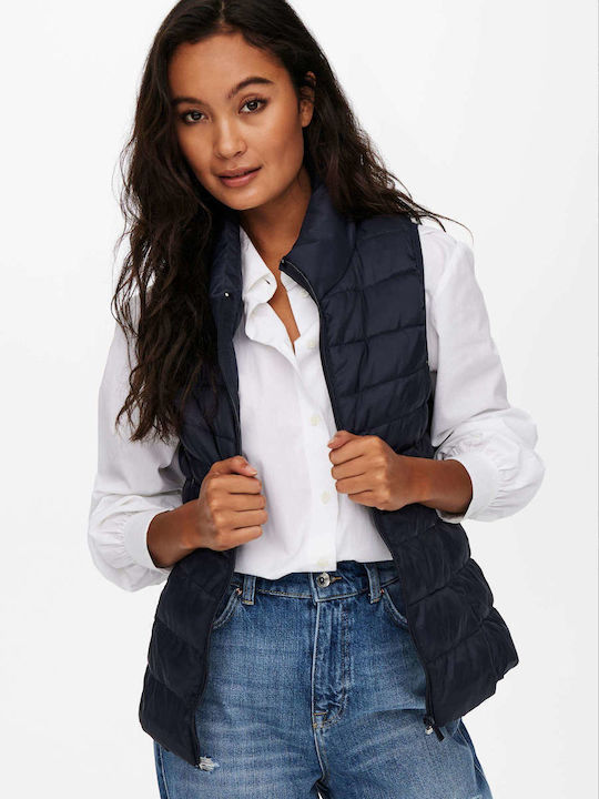 Women's Short Puffer Jacket for Winter Blue