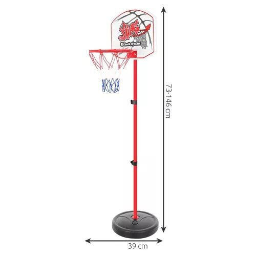 Basketballkorb-Set 2 in 1 Zielzubehör verstellbare Höhe Rückwand 73-146x39x39 cm Kruzzel