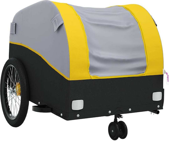 Vidaxl Bicycle Trailer Black Yellow 30 kg Steel Yellow