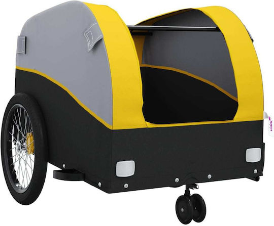 Vidaxl Bicycle Trailer Black Yellow 30 kg Steel Yellow
