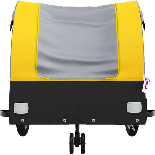 Vidaxl Bicycle Trailer Black Yellow 30 kg Steel Yellow