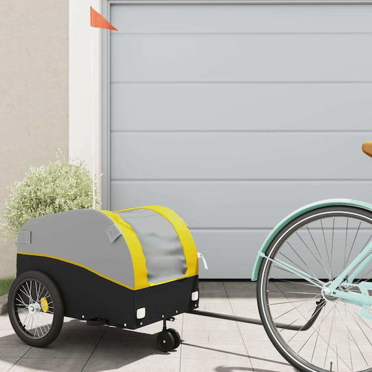 Vidaxl Bicycle Trailer Black Yellow 30 kg Steel Yellow