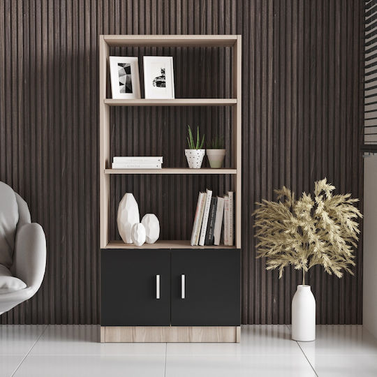 Bookcase Edgware Black 63.6x37.6x140cm