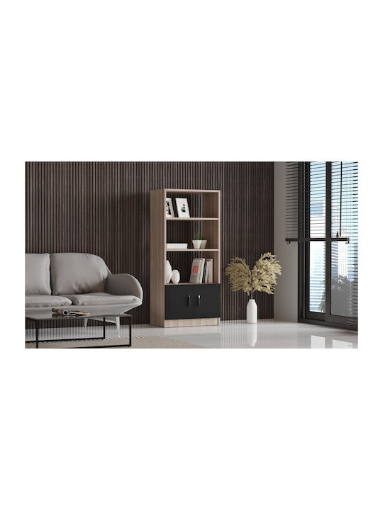 Bibliothek Edgware Black Velvet-Black Metal 63.6x37.6x140cm