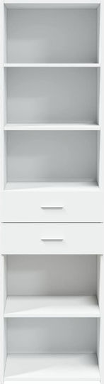 Floor-Standing Living Room Cabinet in Particle Board White 50x42.5x185cm