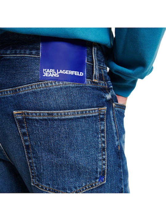 Ανδρικό Παντελόνι Τζιν με Slim Tapered Εφαρμογή Μπλε
