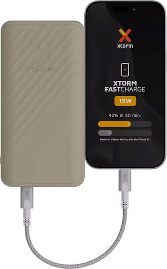 Xtorm Go2 Power Bank 20000mAh 15W με Θύρα USB-A και Θύρα USB-C Clay
