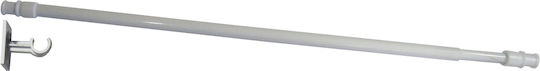 4202 Telescopic Straight Shower Curtain Rod With Plastic White Suction Cup 85-135cm