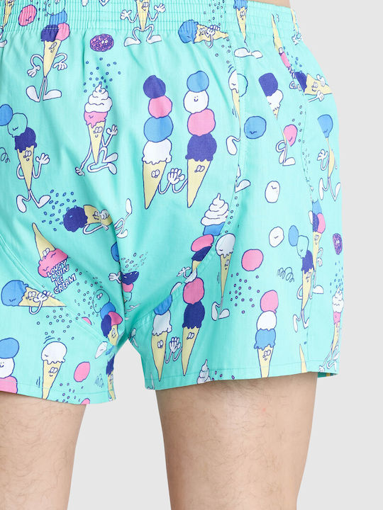 Men's Boxer Turquoise with Patterns