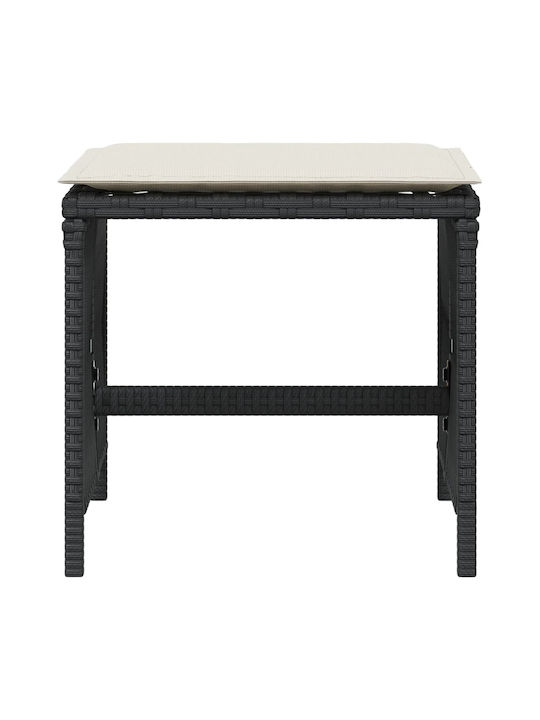 Băncuțe De Grădină Cub Pentru Exterior Rattan Cu Pernă Negre 4 Bucăți 41x41x36cm
