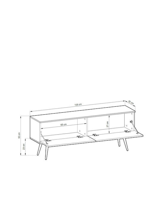 Έπιπλο Τηλεόρασης Ανθρακί Μ135xΠ32xΥ53cm