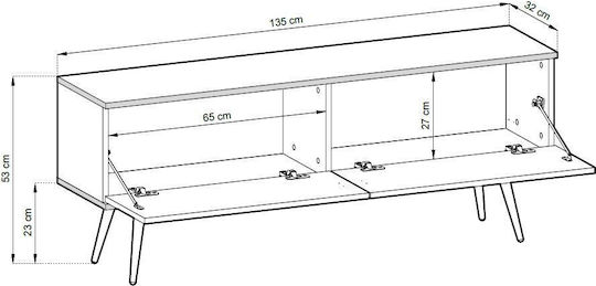Έπιπλο TV Επιδαπέδιο Λευκό 135x32x53εκ. Έπιπλο TV Επιδαπέδιο Λευκό 135x32x53εκ.