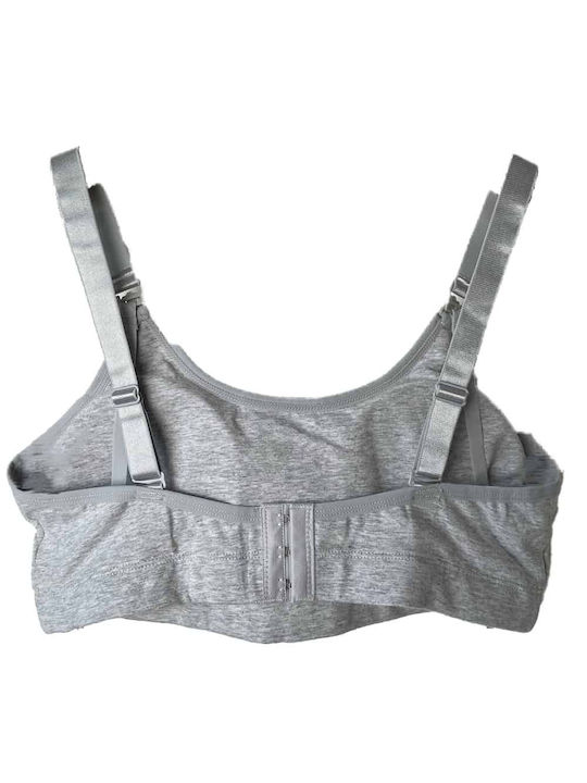 Ouno Cotton Maternity & Nursing Sports Bra with Clips Gray
