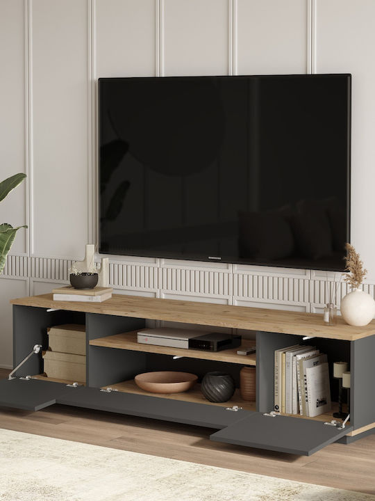 TV Stand Chilham Natural/Charcoal M180xD44.5xH44.6cm