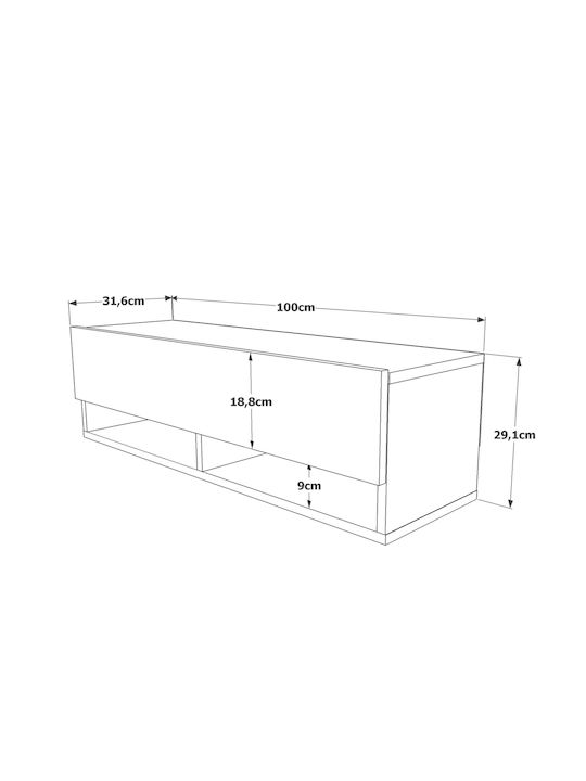 Έπιπλο Τηλεόρασης Bexley Πεύκο Μ100xΠ31.6xΥ29.6cm