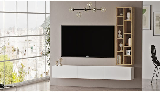 TV-Ständer Bromley Weiß/Braun M174.6xP27.3xH145cm