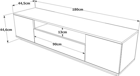 Stand TV Chilham Natural/Antracit L180xA44,5xÎ44,6cm
