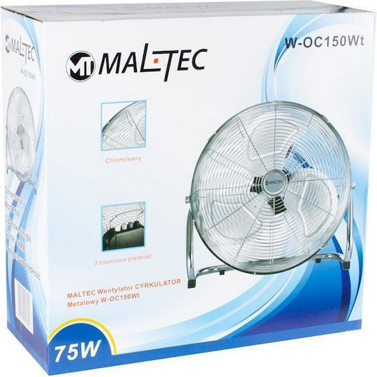 MalTec Bodenventilator 75W Lüfterdurchmesser 44cm Silber