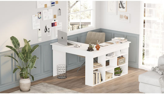 Schreibtisch Feltham Holz White 115x120x72cm