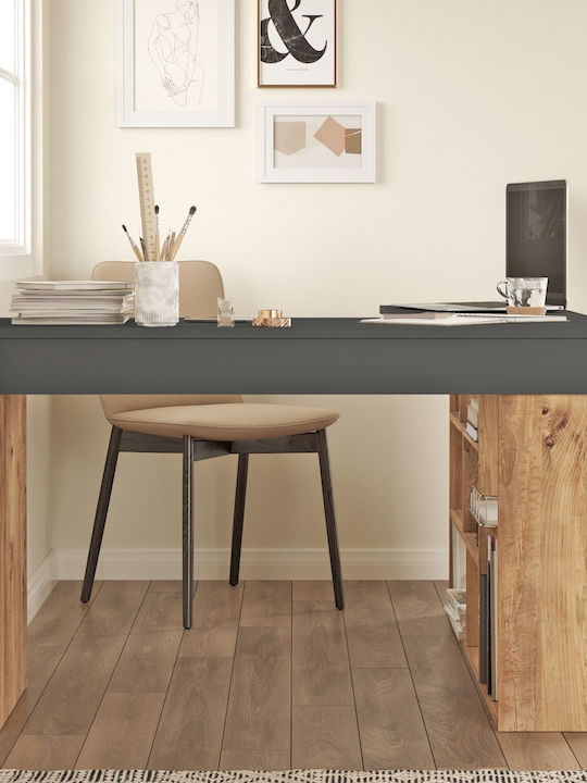 Schreibtisch Cann Holz Pine/anthracite 115x120x72cm