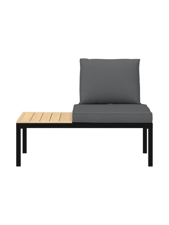 Bench Outdoor Metal Black with Pillows 65x65x73cm Bench Outdoor Metal Black with Pillows 65x65x73cm