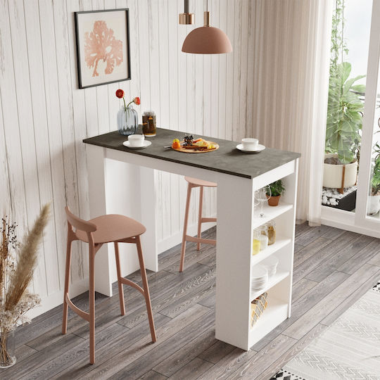 Brockley Bar White/Grey 120x51.6x101.8cm