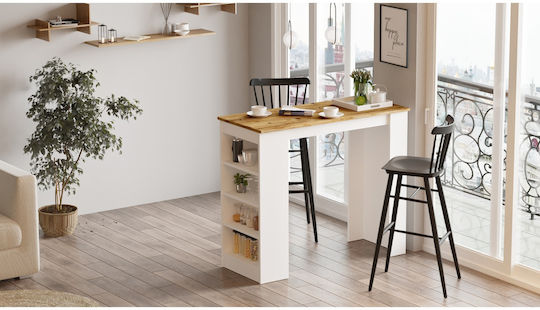 Brockley Bar Table Wooden Pine/White 120x51.6x101.8cm