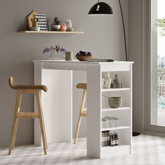 Brockley Table Bar Wooden White 120x51.6x101.8cm