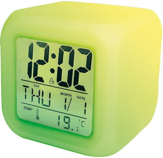 The Source Επιτραπέζιο Ψηφιακό Ρολόι LCD με Ξυπνητήρι Λευκό 94123