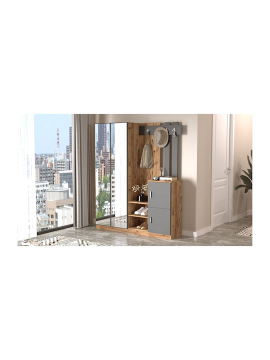 Crayford Eingangsmöbel mit Schuhschrank Pine/anthracite 147x35x180cm