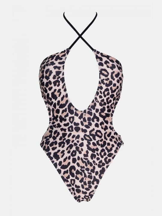 Ολόσωμο Μαγιό Animal Print Μπεζ