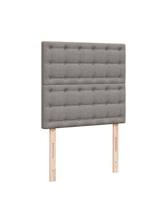 Pat Single Bej-gri cu Lamele & Saltea 100x200cm