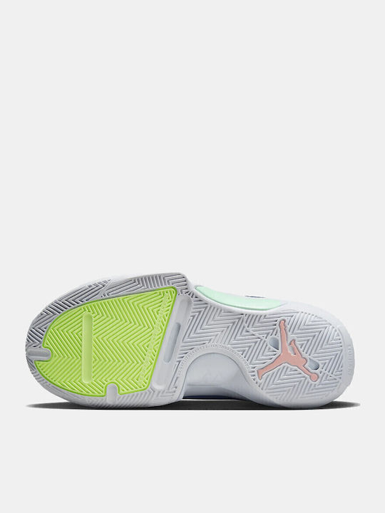 One Take 5 Kids Sports Shoes Basketball with Laces Stone Blue and Bleached Coral Mystic Navy