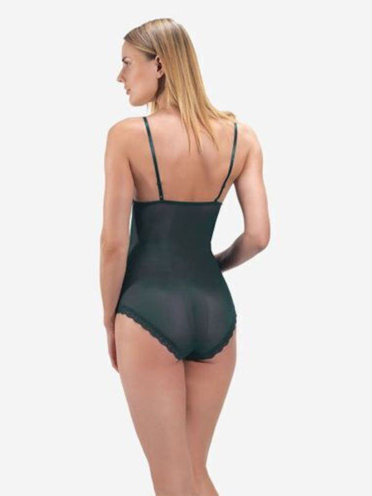 CottonHill Sexy Κορμάκι με Δαντέλα Μαύρο