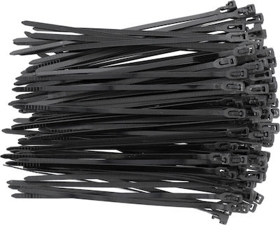 Yato Pack of 100pcs Black Plastic Cable Ties 200x4.8mm YT-70671