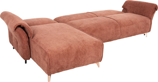 Mailo Corner Couch Bed with Reversible Angle Orange 300x150x87 cm