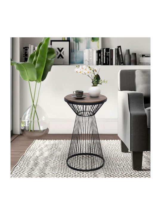 Round Side Table Cresta Wooden Black - Karydi L34.5xW34.5xH58.5cm.