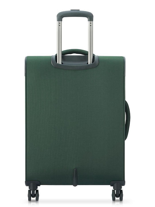 Securitech by Delsey Valiză De Călătorie Medie Din Material Textil Vanguard Verde Cu 4 Roți Înălțime 66 Cm