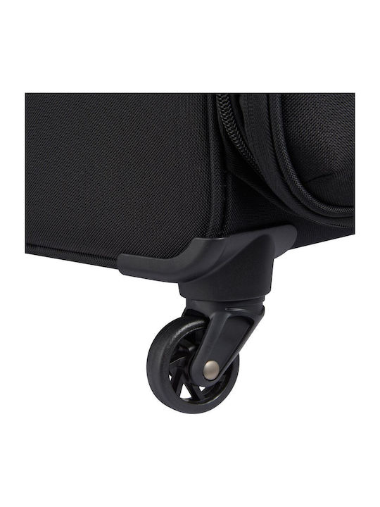 Securitech by Delsey Medium Fabric Suitcase Black With 4 Wheels Height 66cm