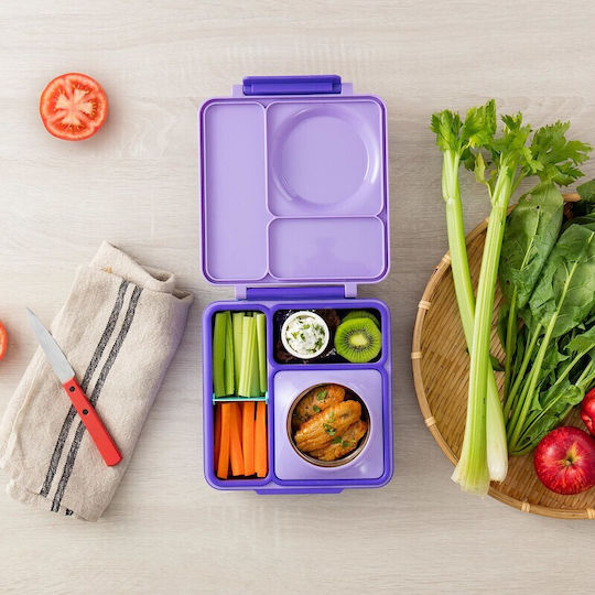Omie Omiebox Παιδικό Δοχείο Φαγητού από Σιλικόνη 1.35lt Μωβ 21.5 x 19 x 6εκ.