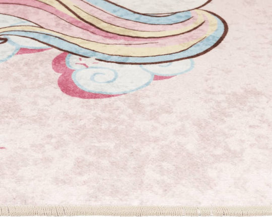vidaXL Kinder Teppich Einhorn Rosa 160x230cm
